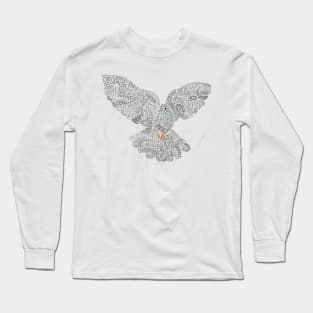 Typographic Peace Dove (white) Long Sleeve T-Shirt